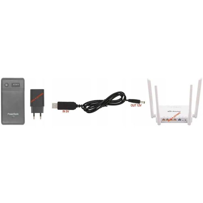 Кабель USB 5V-DC 12V. Для підключення роутера до павербанка
