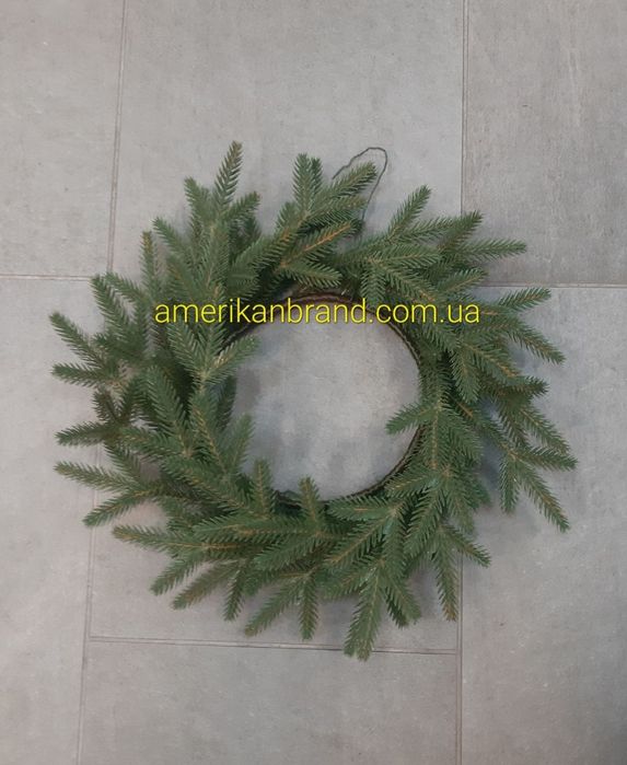 Вінок литий хвойний штучний різдвяний новорічний