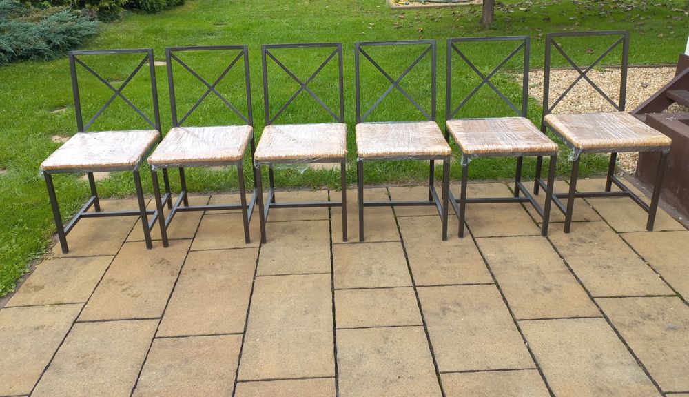 Stół + 6 krzeseł metalowe ikea granas