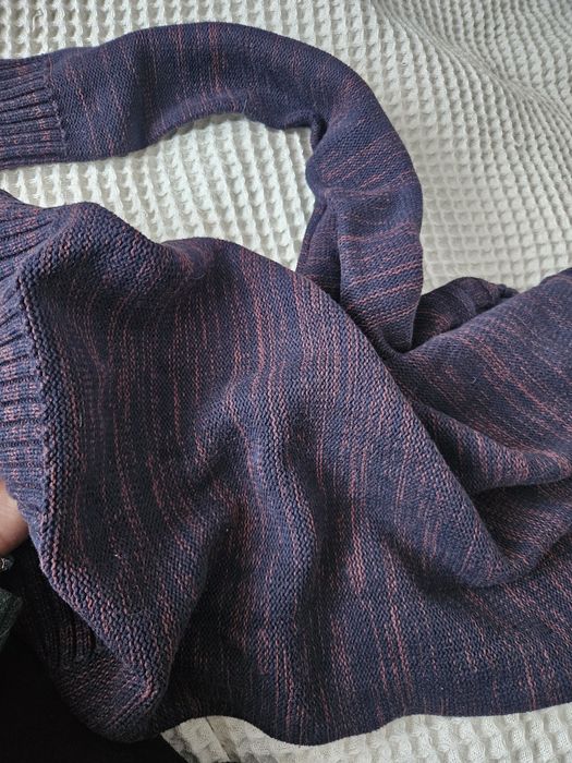 Sweter meski 100% bawełna Hause męski bordowo granatowy