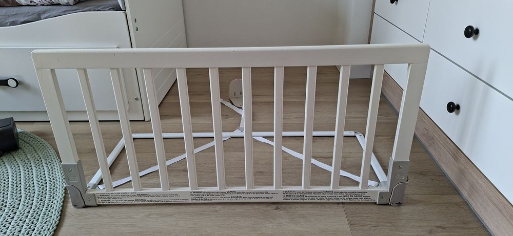 Barierka ochronna łóżka Baby Dan, drewniana, biała