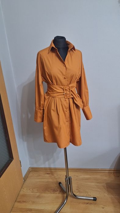 Elegancka koszulowa sukienka szmizjerka 36/38