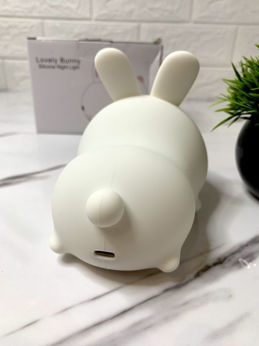 Силіконовий нічник зайчик, кролик, акумуляторний світильник