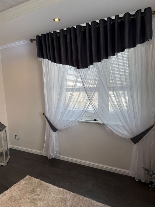 Firany 2x+Zaslonki 2xna dwa Okna