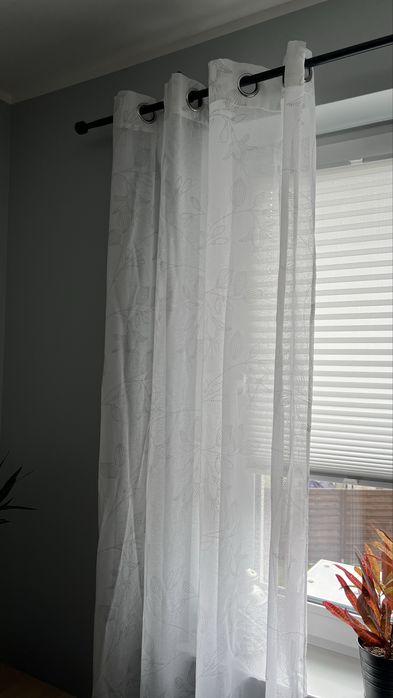 Zestaw zaslony biale 2 szt 135x233cm