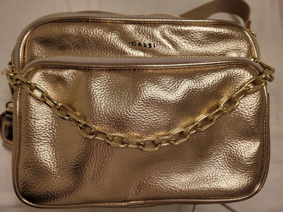 Torebka złota pasek łańcuszek nowa