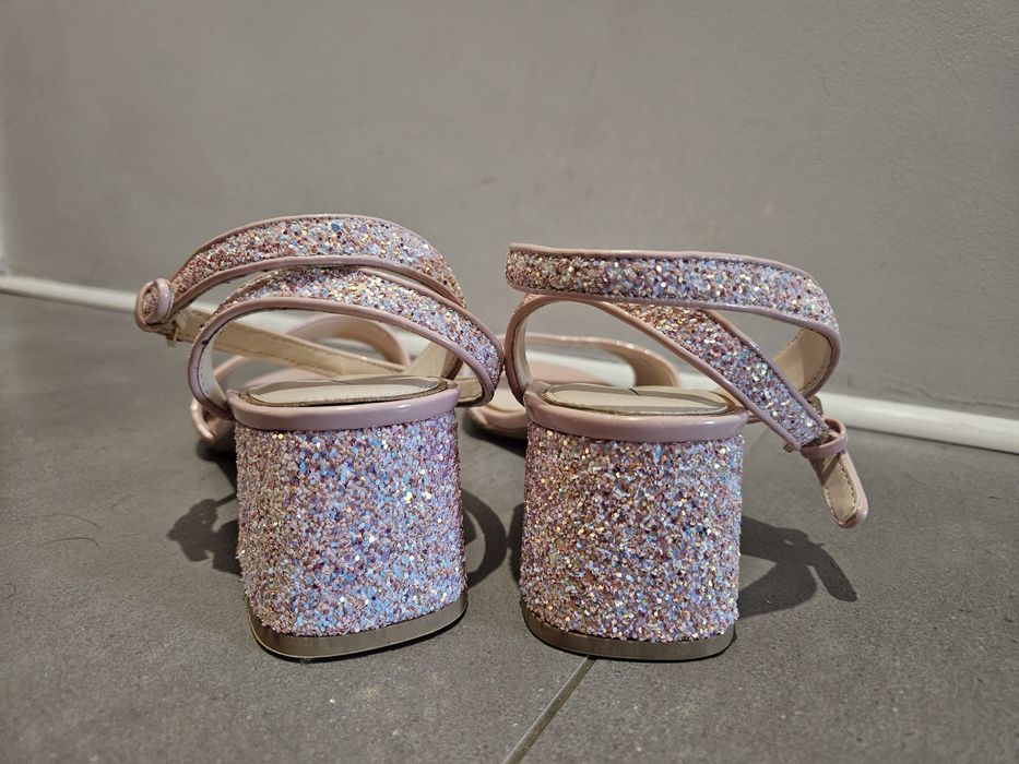 Sandały Buffalo Rainelle 40 brokat różowe