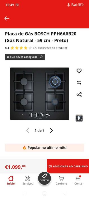 Vendo Placa a gás