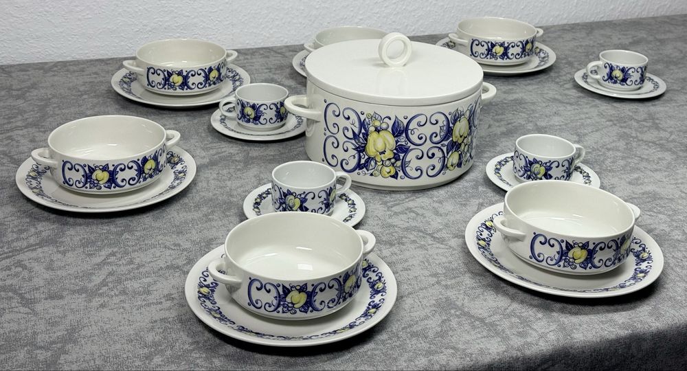 Фарфоровый столовый сервиз и террен кофейный сервиз фирмы Villeroy Boch серия Cadiz GDR Германия