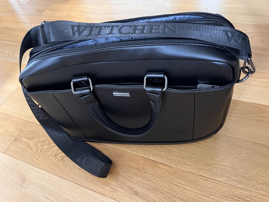 Męska torba na laptopa 15,6” Wittchen z ekoskóry dwukomorowa czarna