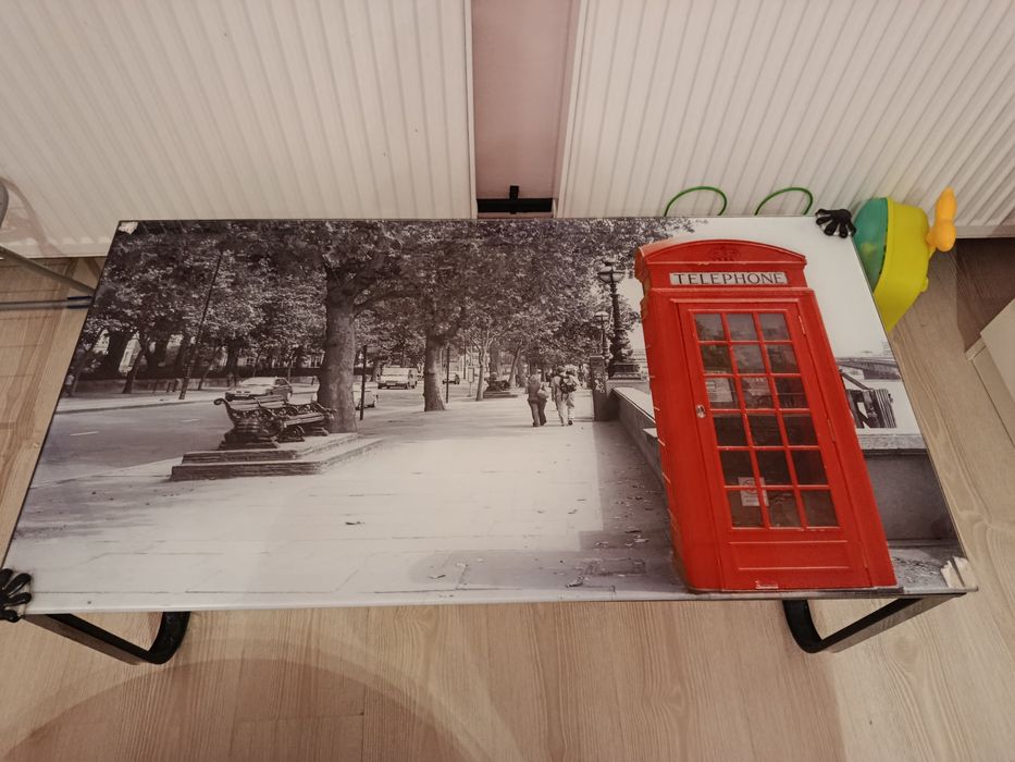 Stół ława print foto Londyn szklany