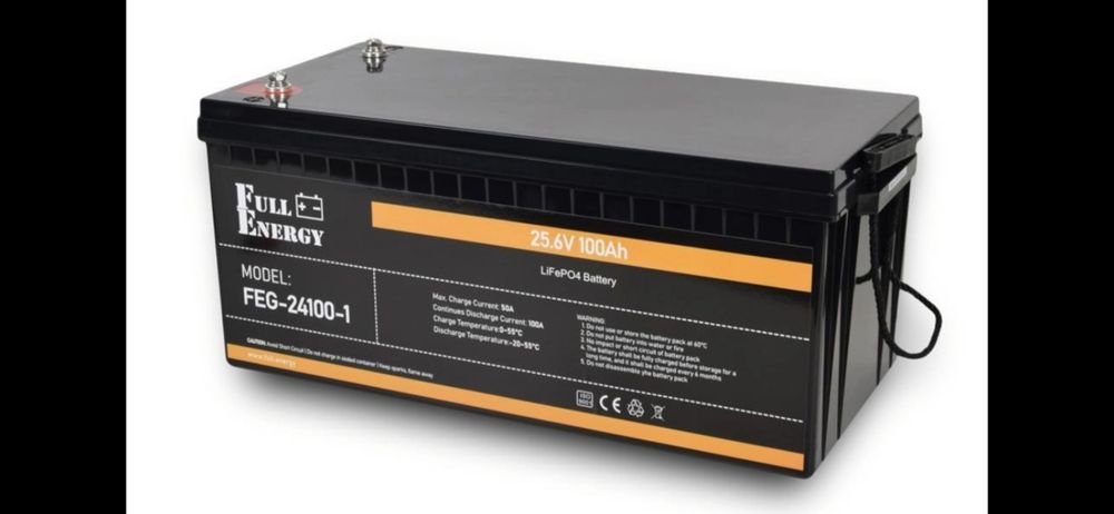 Акумулятор LiFePO4 літій залізо фосфатний 25.6В 100А·год з Bluetooth F
