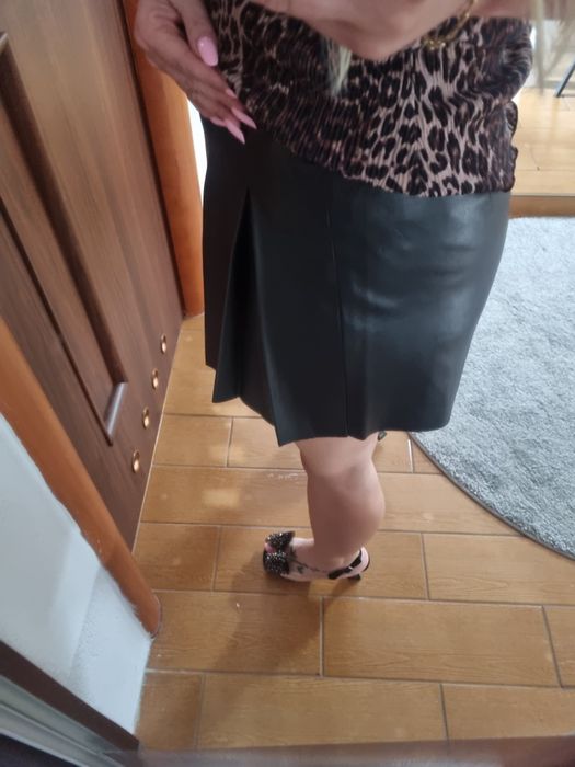 Spódnico spodenki plisowane eko skóra roz M