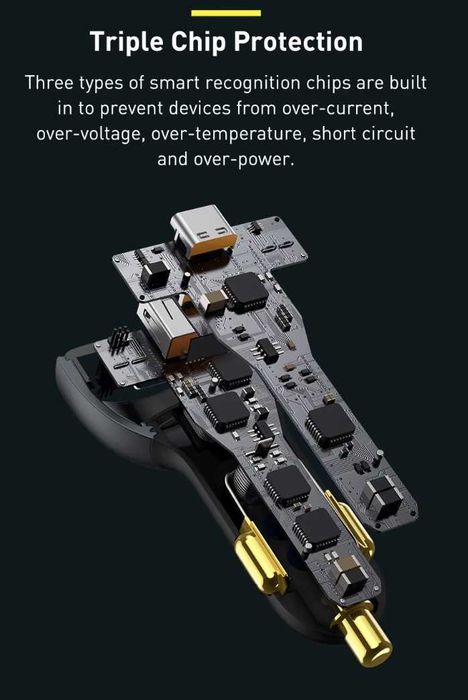 Автомобільний зарядний пристрій Baseus 160W Qualcomm QC 5 Multi-Port