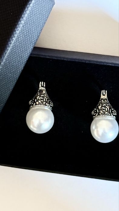 Stylowe kolczykiz perłą vintage