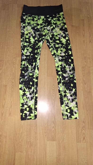 Legginsy sportowe czarno zielone S
