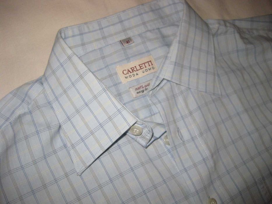 бавовна100% хлопок котон класична чоловіча сорочка рубашка CARLETTІ