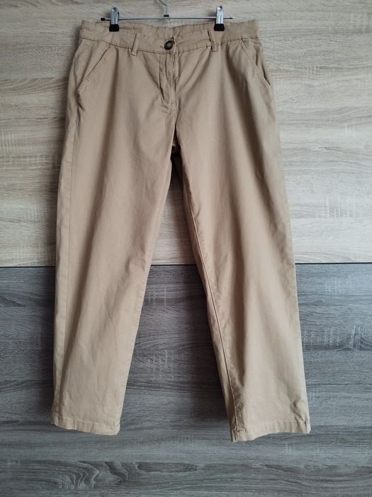 Materiałowe spodnie boyfrend L 40