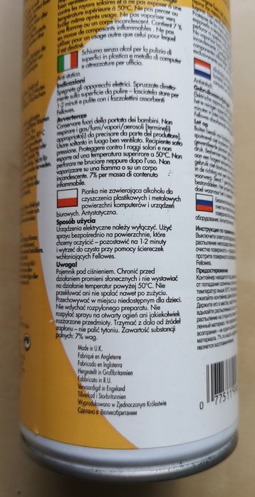 Spray piana antystatyczna do czyszczenia elektroniki komputerów