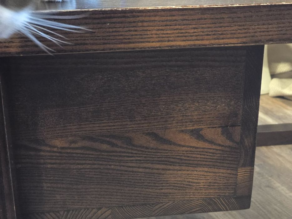 Stolik ława lite drewno szkło