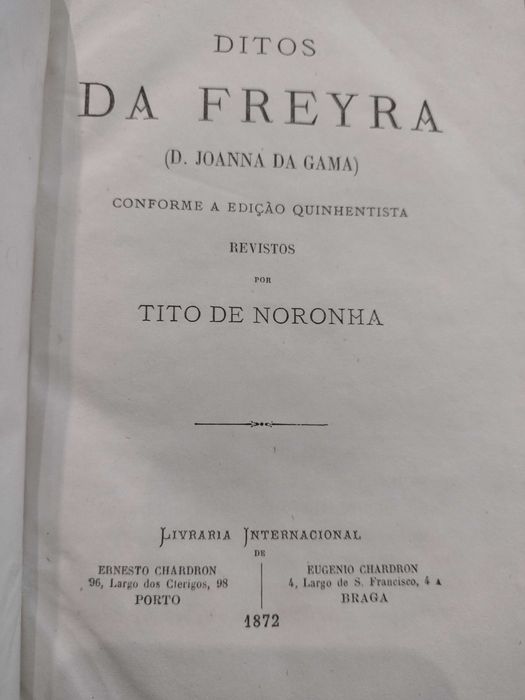 Ditos de Freyra 1872 Tito de Noronha