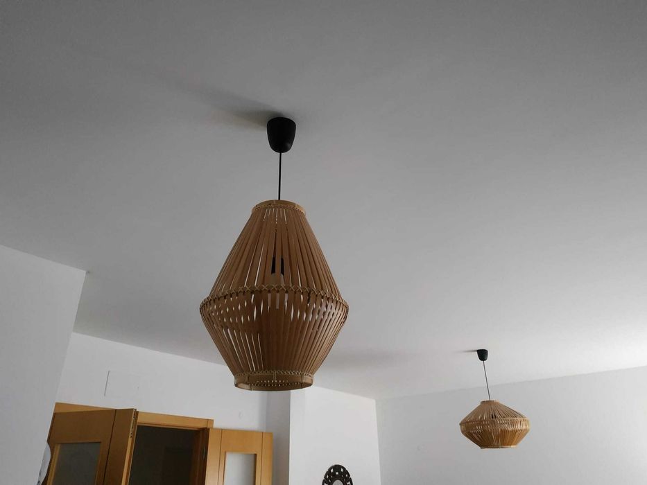 Candeeiros suspensos JASSA IKEA rústicos de bambu e feitos à mão