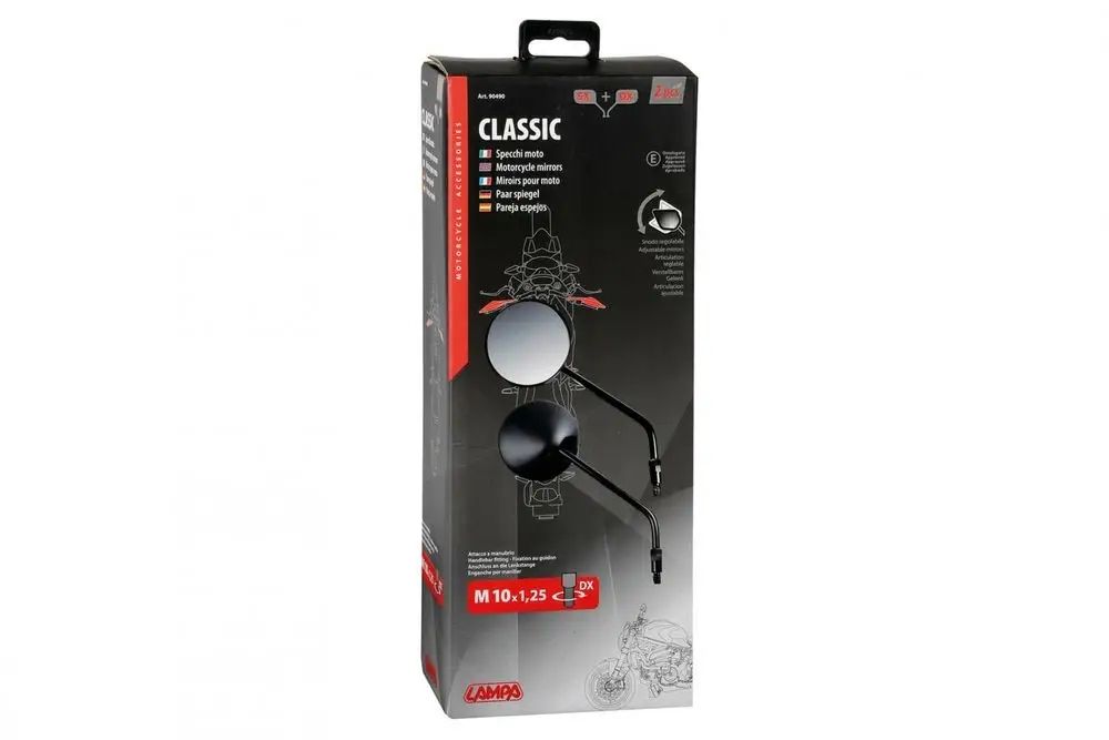 Lusterko motocyklowe okrągłe Lampa Classic 2szt