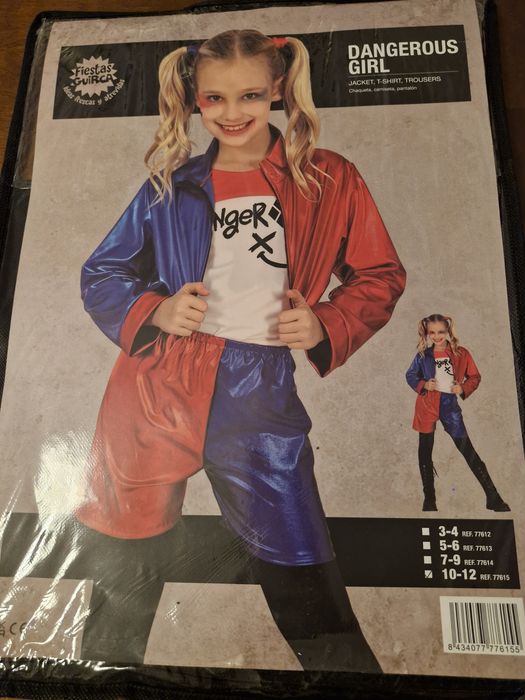 Fato de carnaval de Arlequina (Harley Quinn)