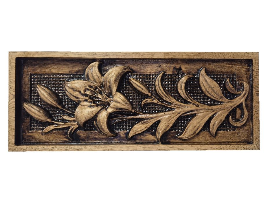 Lilia – dekoracja ścienna z drewna dębowego 13,5 x 34 cm