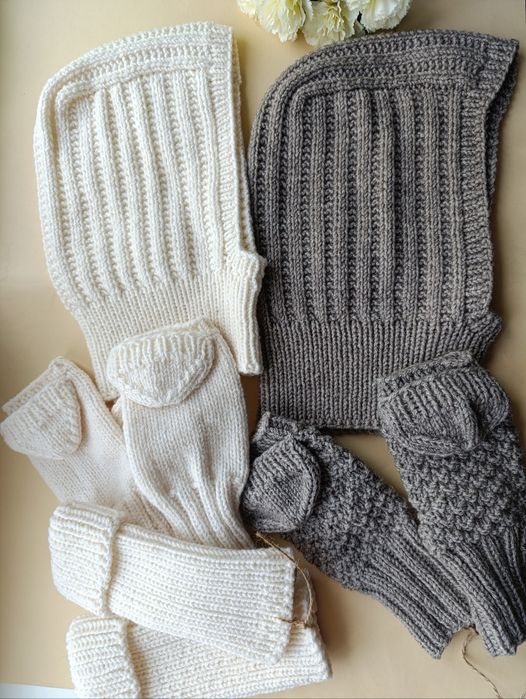 В'язані вироби ручної роботи Балаклава в'язана трендова шолом кроше че