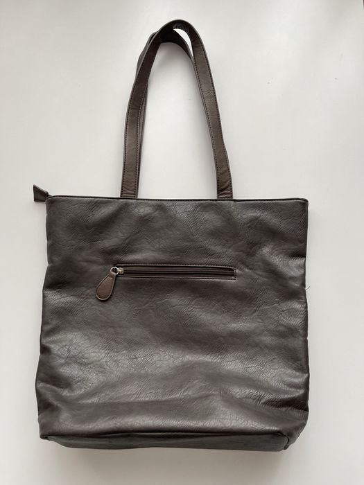 Brazowo czarna torbka typu shopper na zakupy