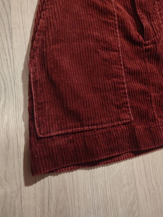Burgundowa spódniczka mini sztruksowa