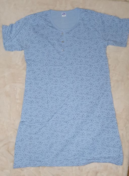 Koszula nocna w motylki niebieska XXL bawełniana bawełna