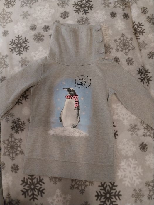 Szara bluza z golfem r. 146/152