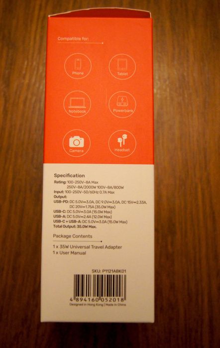 Ładowarka podróżna PD 35 W GaN QC 3.0 USBx3 + USB-Cx2 Unitek