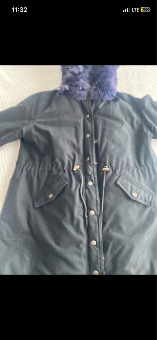 Parka kurtka zimowa  futro naturalne xl