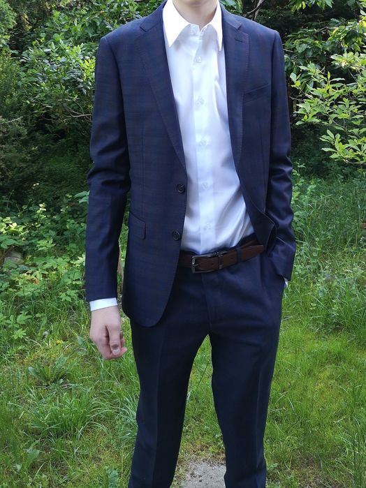 Albione Koszula biała męska młodzieżowa Slim Fit r.37 S/M