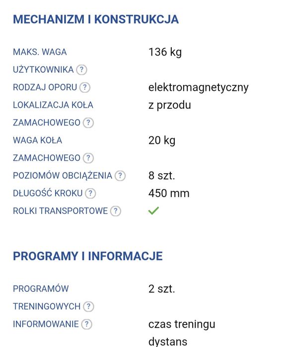Orbitrek Bowflex M3 (tylko 9h)jak nowy