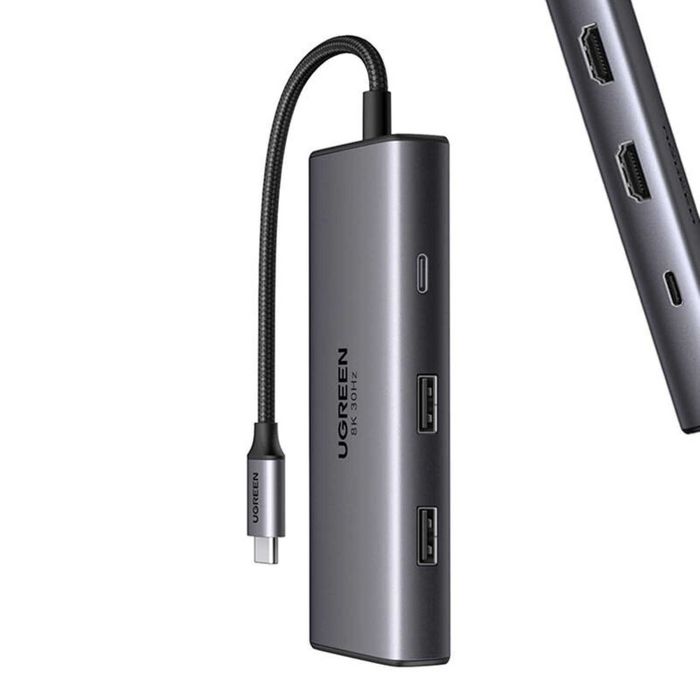 Hub USB UGREEN CM498 2xUSB-A 3.0 USB-C 3.0, 2xHDMI, PD, 8K 30Hz 100W
