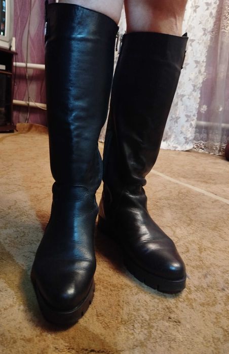 Сапоги шкіряні зимові