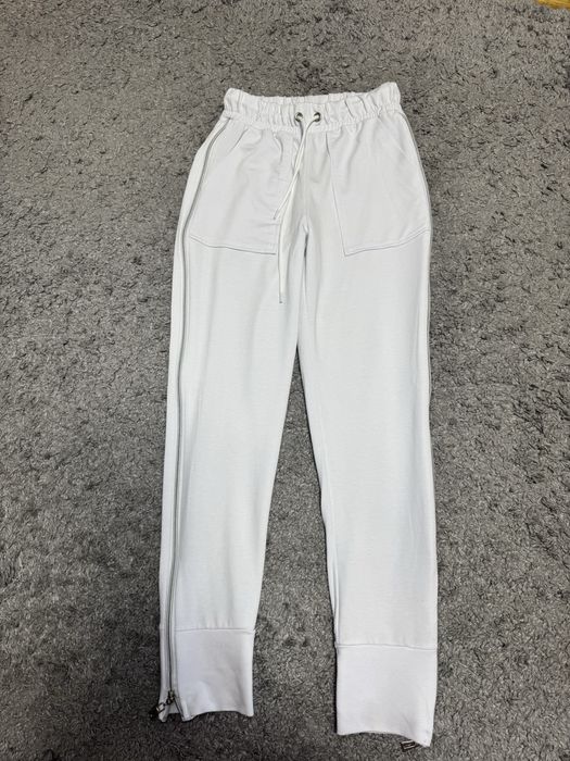 Білі СПОРТИВНІ штани зі замком СТИЛЬНІ