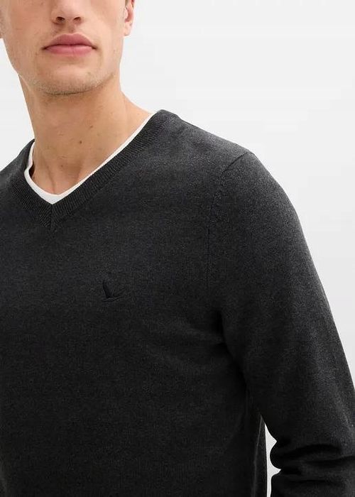 B.P.C sweter dzianinowy męski szary r.XL