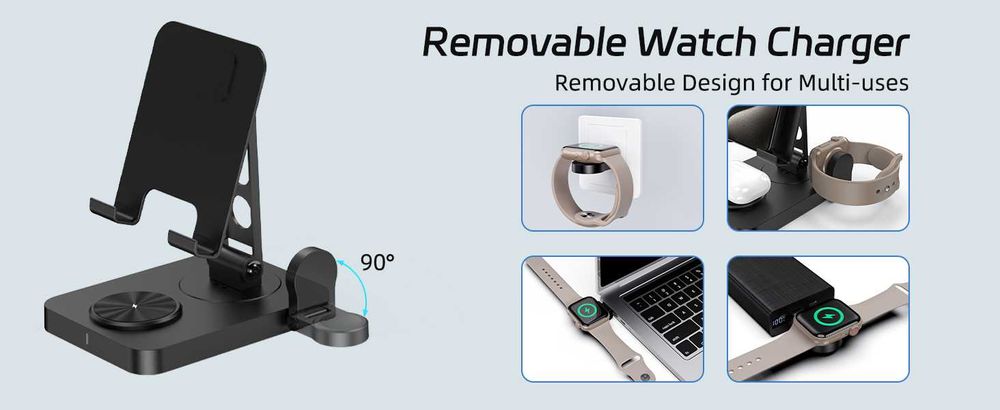 Stacja Ładująca 3-w-1 / Bezprzewodowa Ładowarka