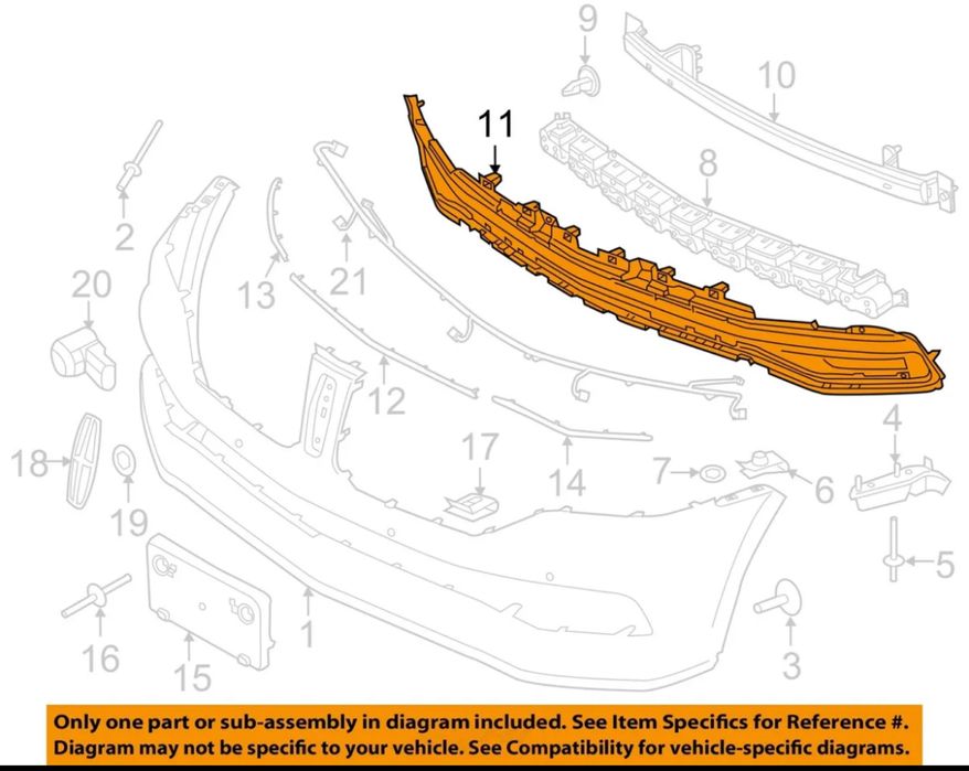Lincoln Navigator grill listwa zderzaka nowa Oem