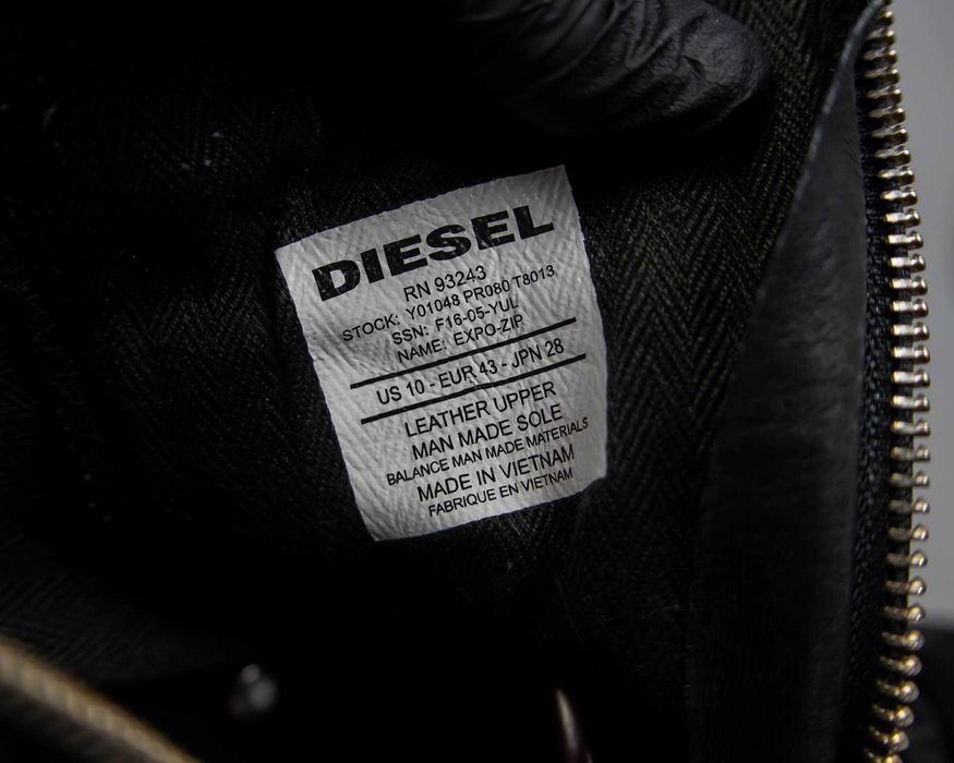 Ексклюзивные кожаные высокие кеды Diesel Expo-Zip.43 размер