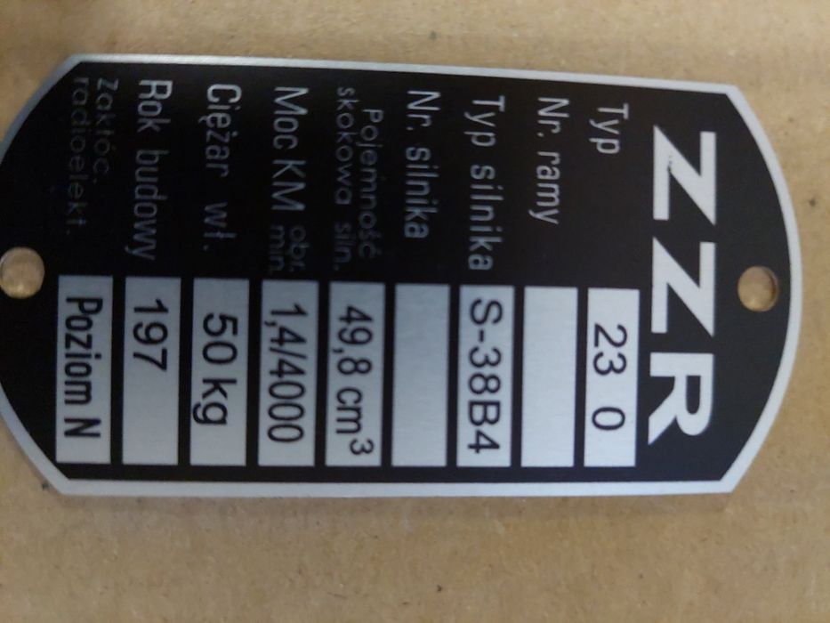 Tabliczka jak oryginal rama główka romet komar 2330/2350