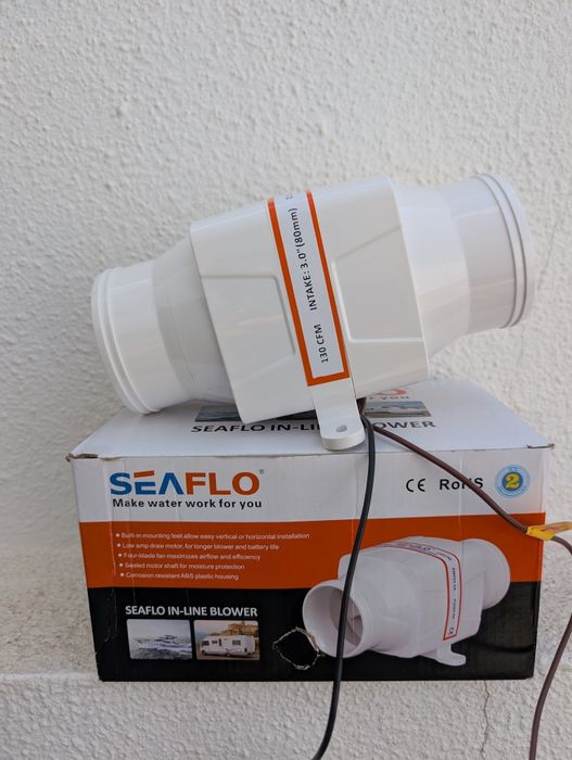 Blower In-Line SEAFLO 130 CFM (Novo na Caixa) - Barco / Autocaravana