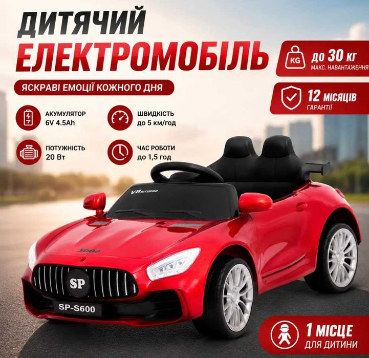 НОВИЙ‼️ Дитячий електромобіль Машинка на акумуляторі Детское авто з пультом Польша
