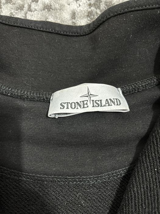 Чорний світшот у стилі Stone Island / кофта з блискавкою