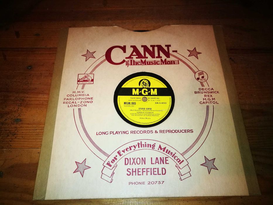 CONNIE FRANCIS- Carolina Moon/Stupid Cuppid (Ed ING-1958-78rpm) 10'